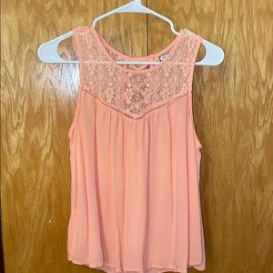 flowy tank top with lace detail
